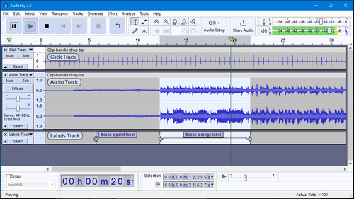 Audacity screenshot 1