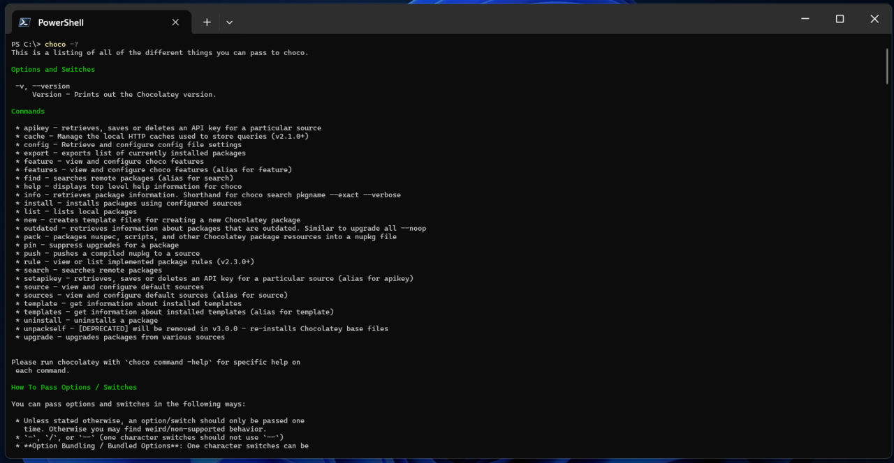 Chocolatey screenshot 1