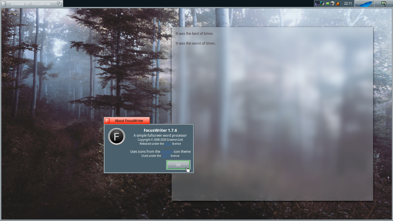 FocusWriter screenshot 1