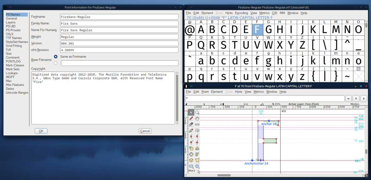 FontForge screenshot 1