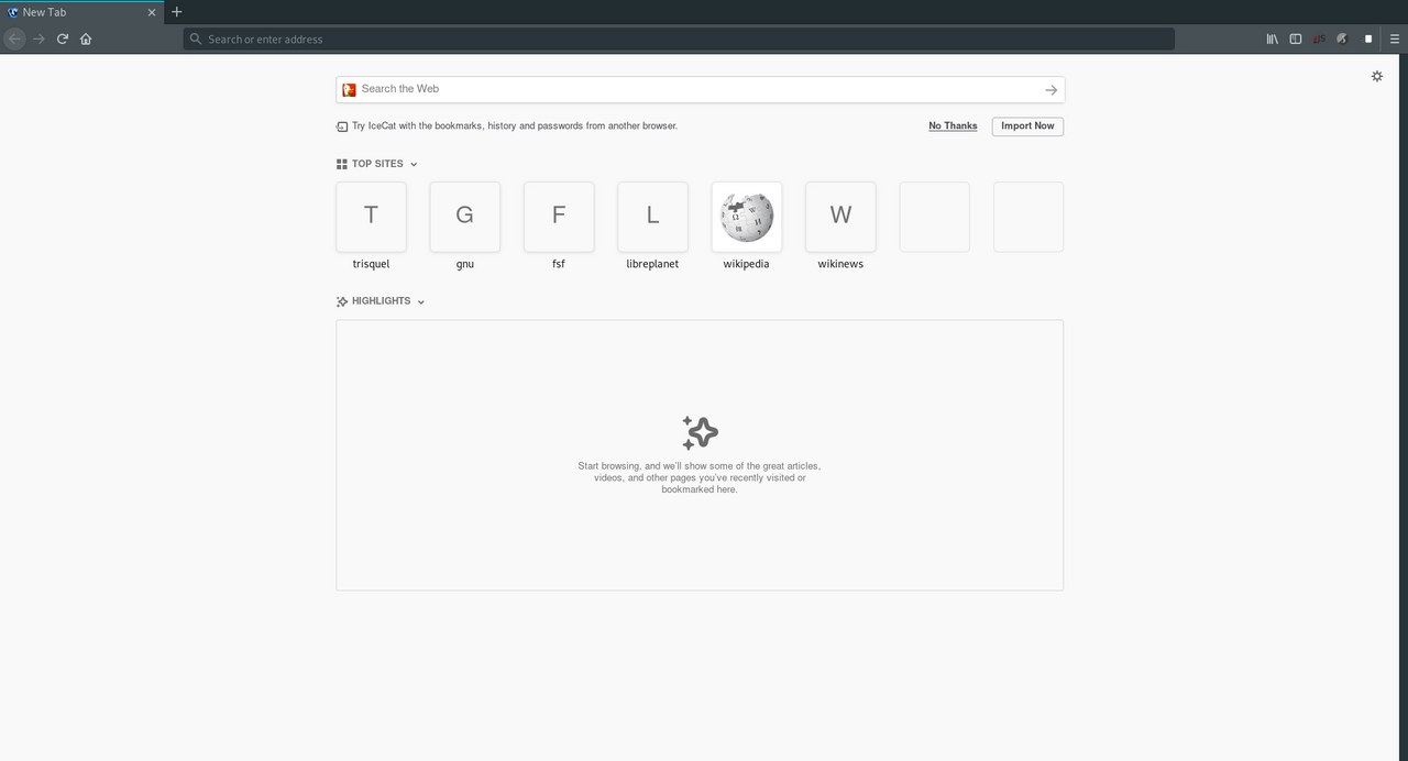 GNU IceCat screenshot 1