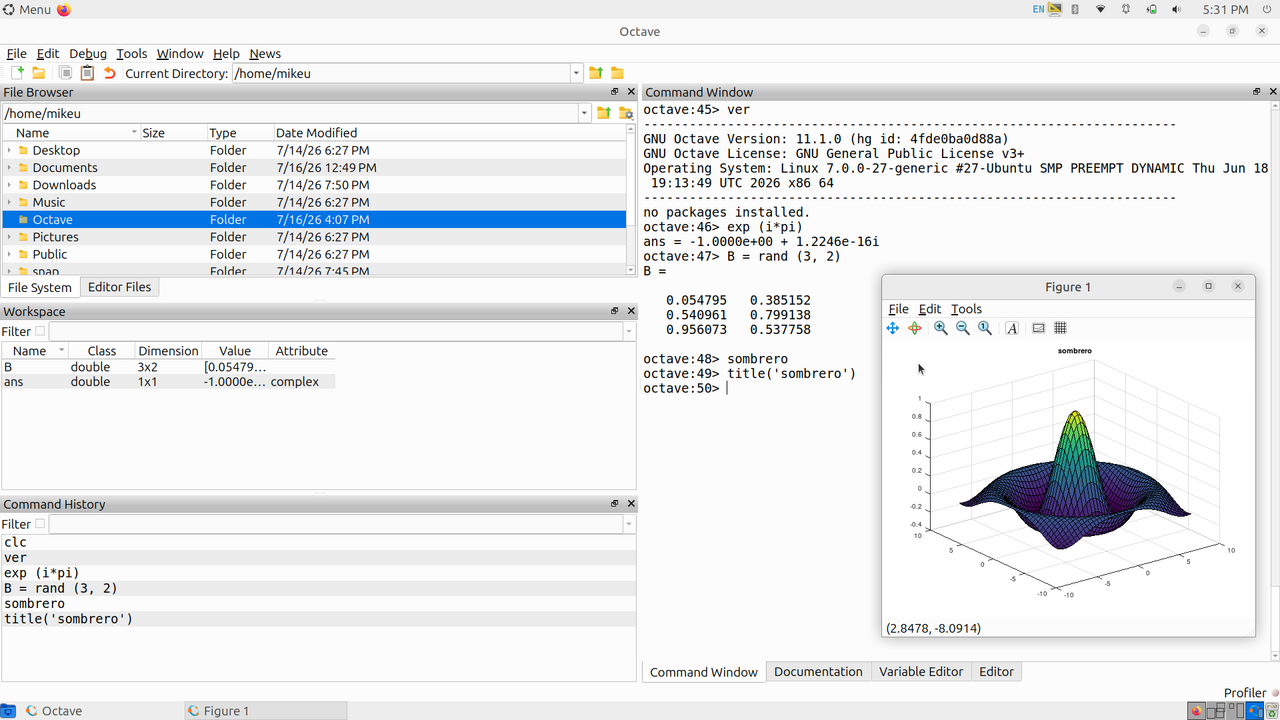 GNU Octave screenshot 1