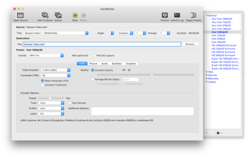 HandBrake screenshot 1