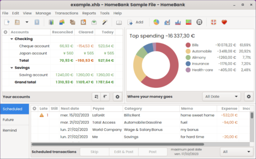 HomeBank screenshot 1