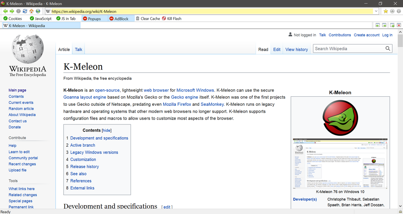 K-Meleon screenshot 2