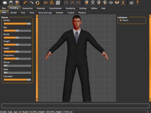 MakeHuman screenshot 1