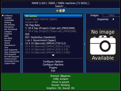 MAME screenshot 1