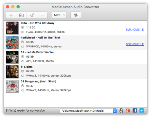 MediaHuman Audio Converter screenshot 1