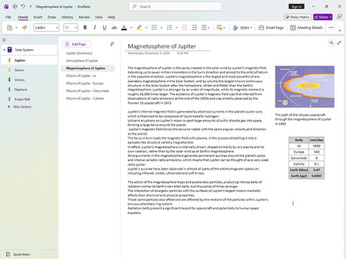 Microsoft OneNote screenshot 1