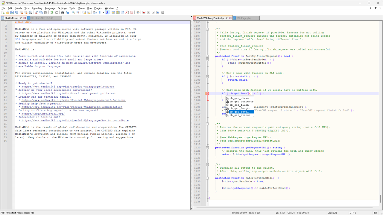 Notepad++ screenshot 1