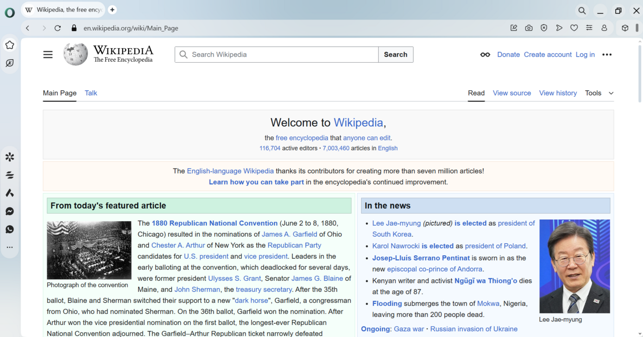 Opera screenshot 2