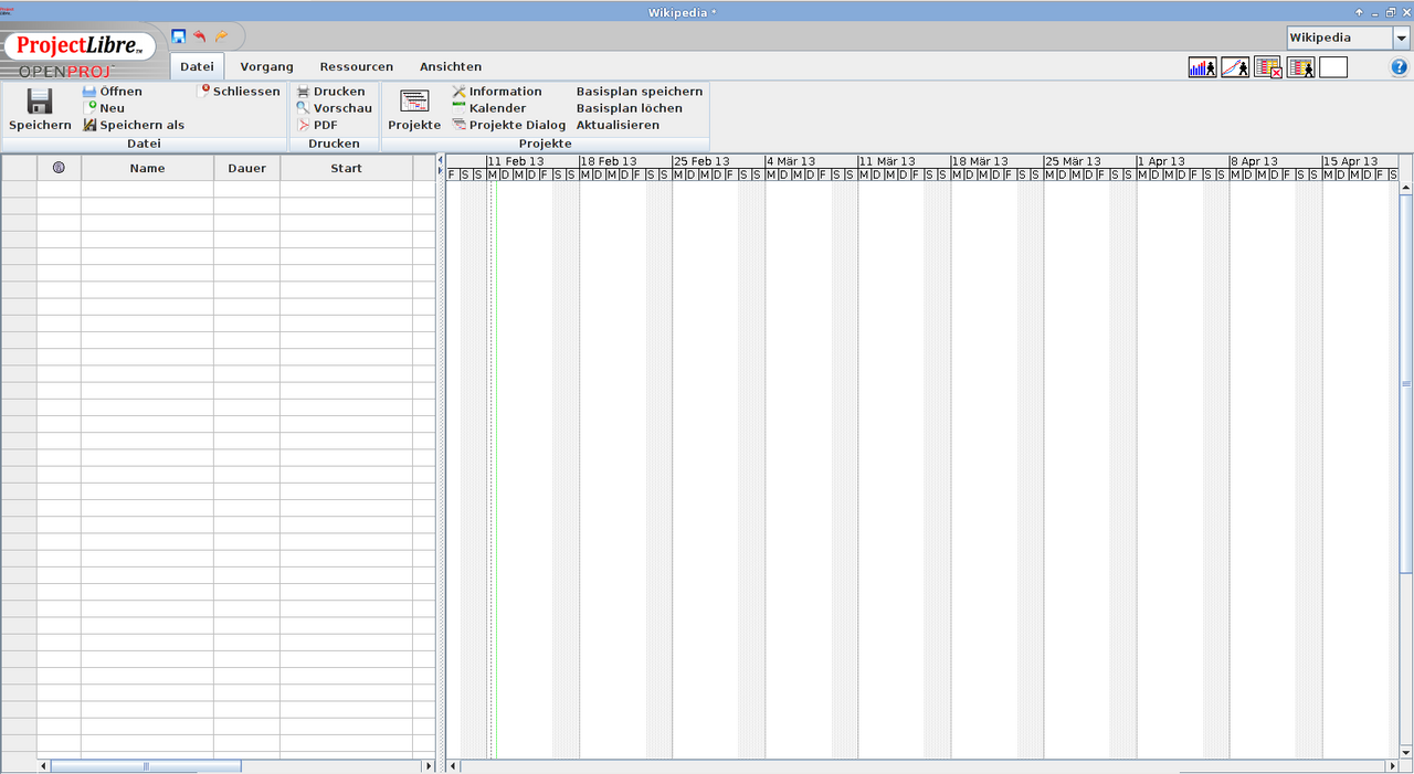 ProjectLibre screenshot 1