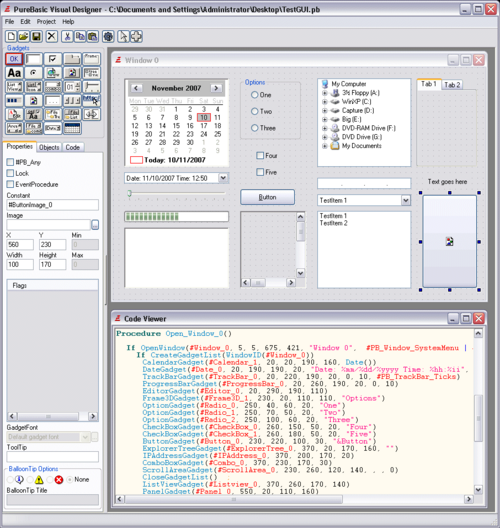 PureBasic screenshot 1