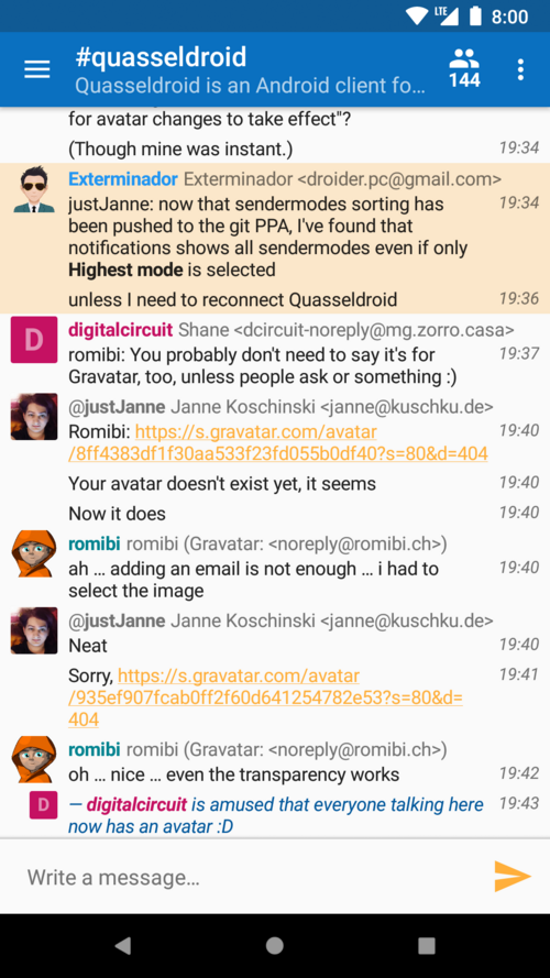 Quassel IRC screenshot 2