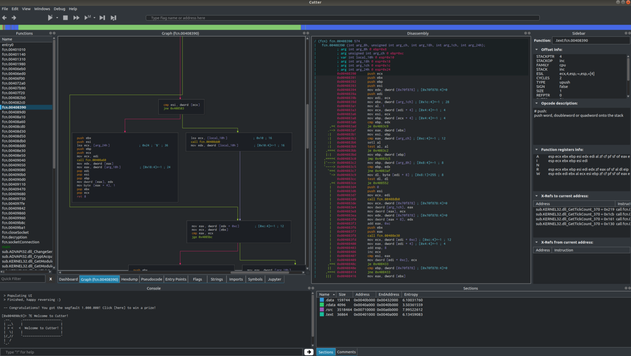 radare2 screenshot 1