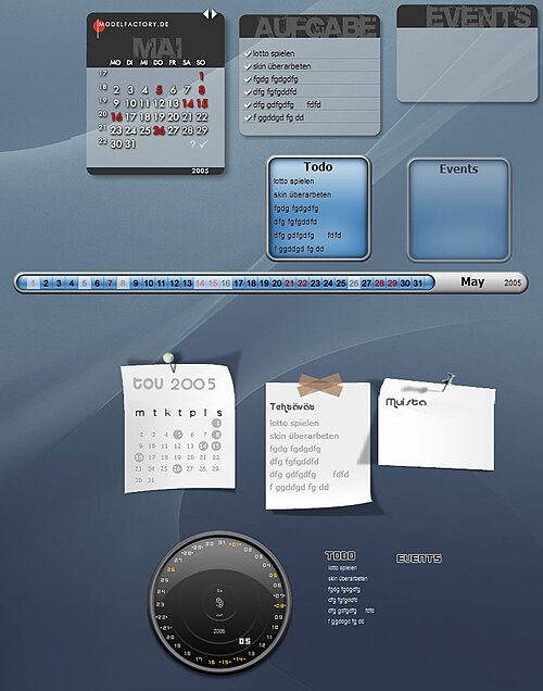Rainlendar screenshot 1