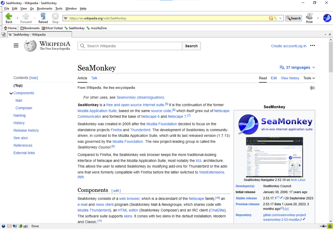 SeaMonkey screenshot 1