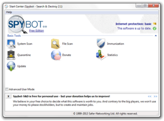 Spybot Search & Destroy screenshot 1