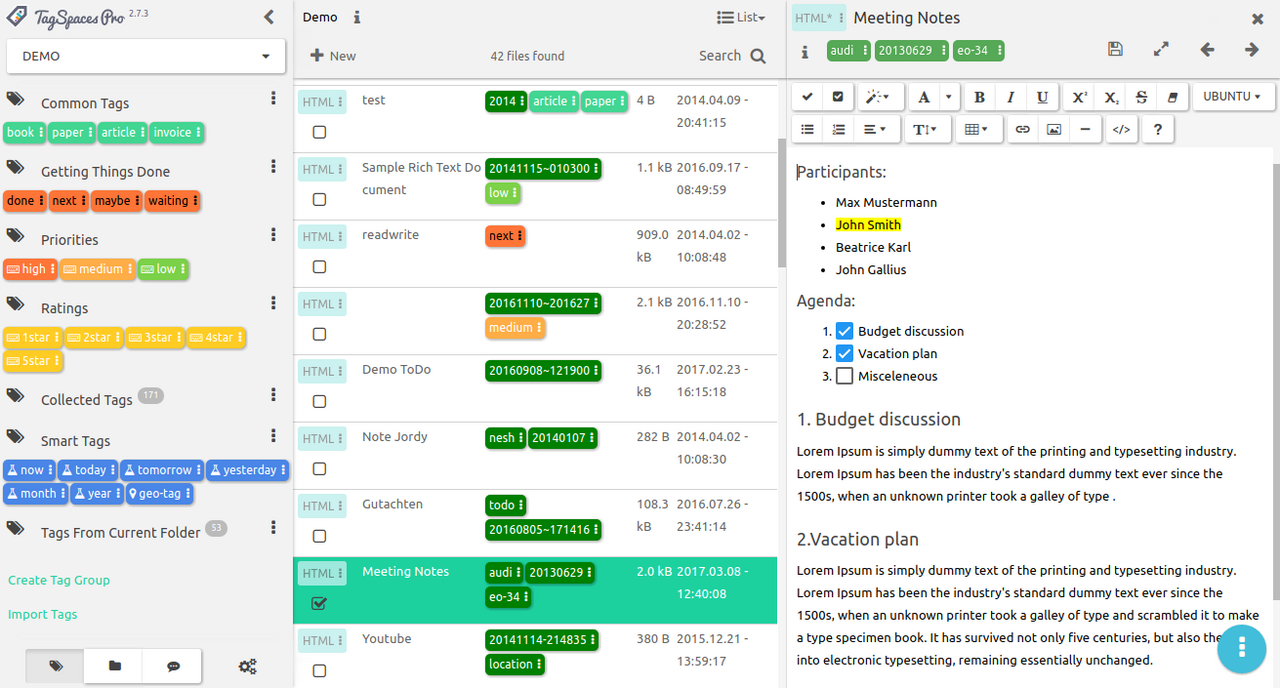 TagSpaces screenshot 1