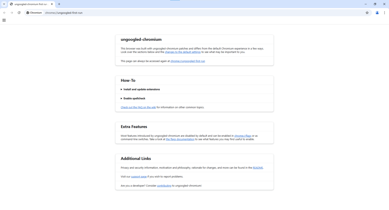 Ungoogled Chromium screenshot 1
